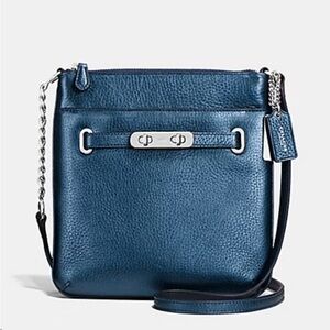 Coach Swagger Swingpack-blue polished pebble leather bag Perfect condition